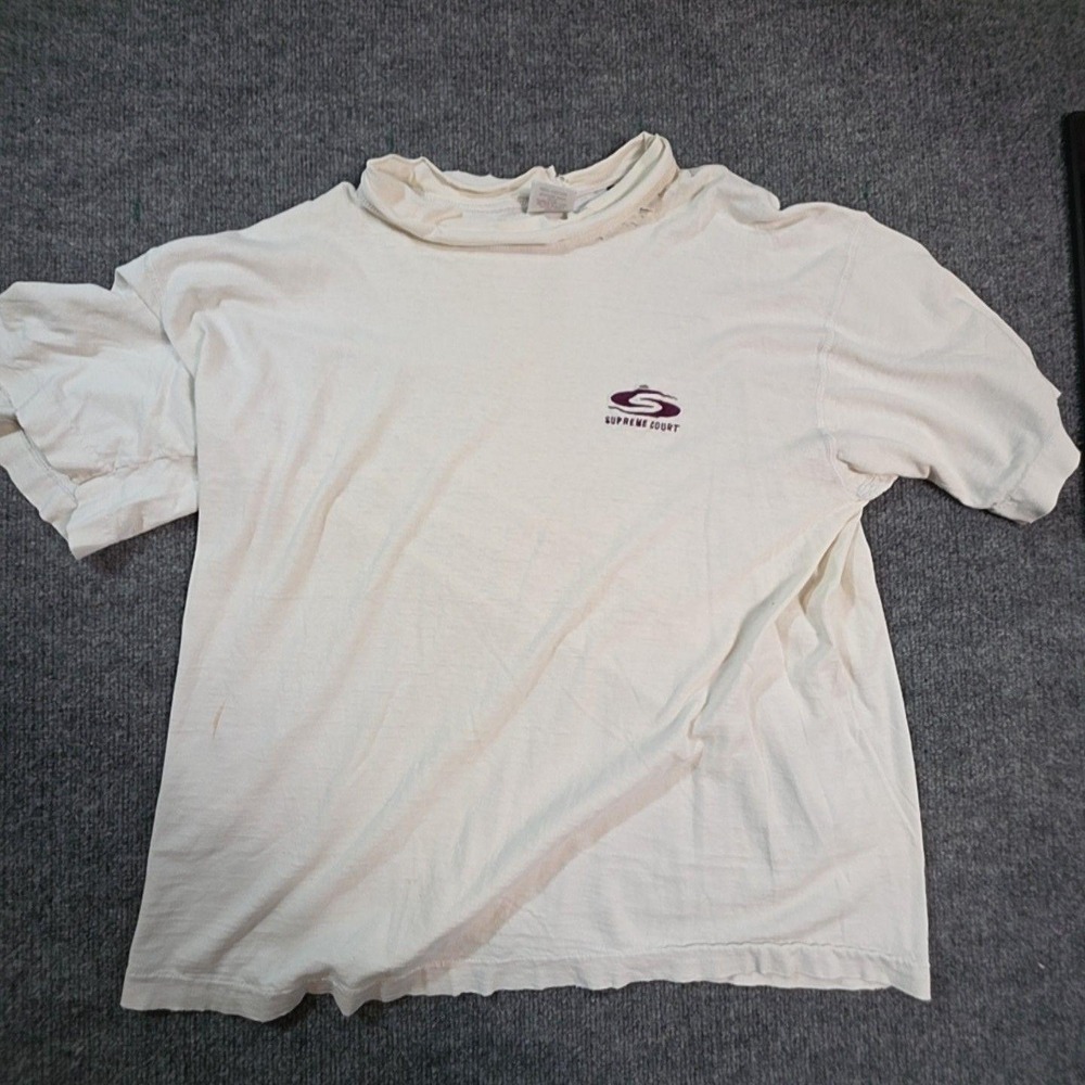 Vintage Nike Supreme Court Logo Graphic Tee White Mens Large USA Made Tennis